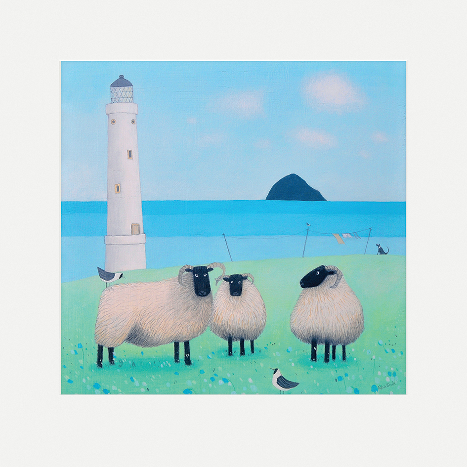 Ailsa Black (Wind on Wool) Mounted Print