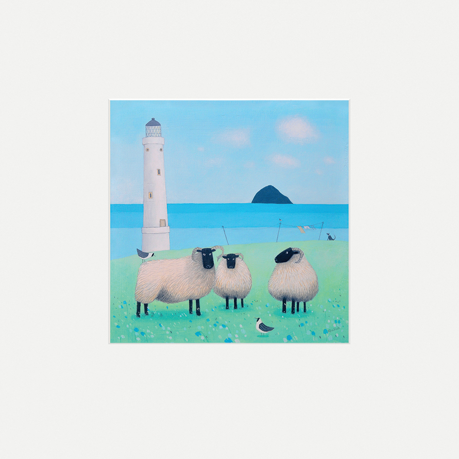 Ailsa Black (Wind on Wool) Mounted Prints