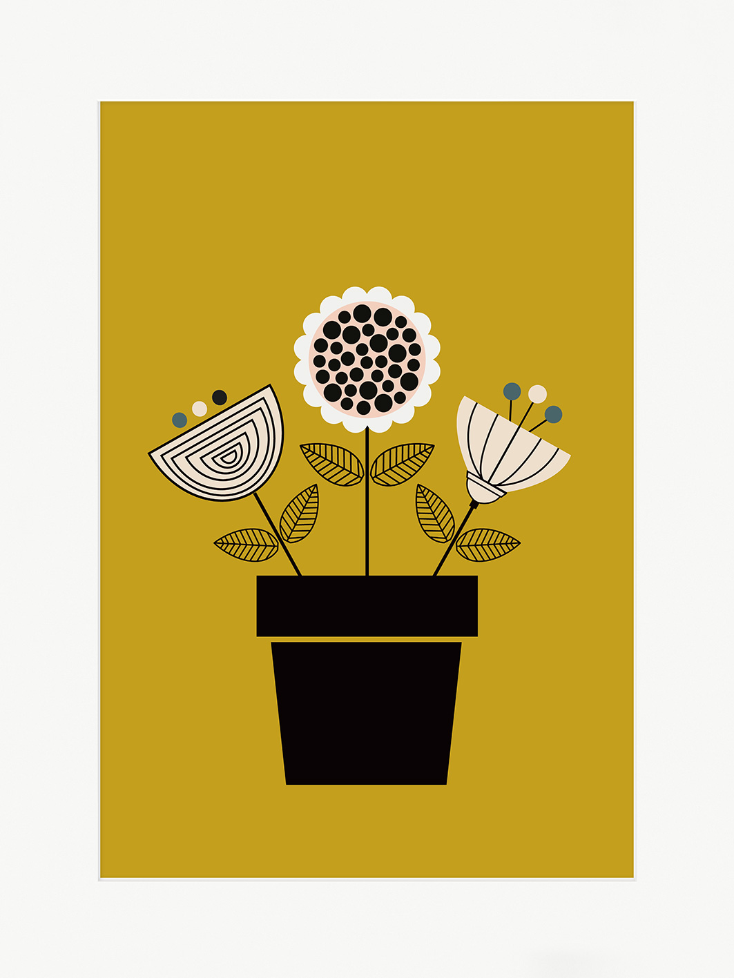 Lyndy Hants (Scandi Flowerpot) Mounted Prints