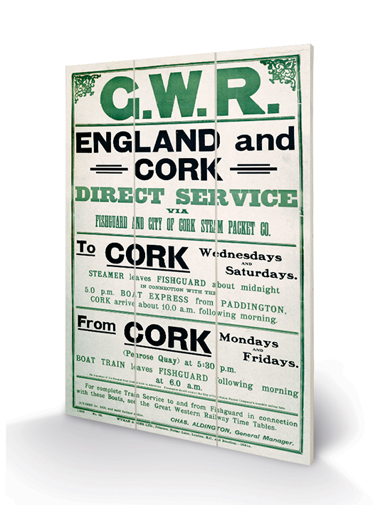GWR England & Cork Wood Prints
