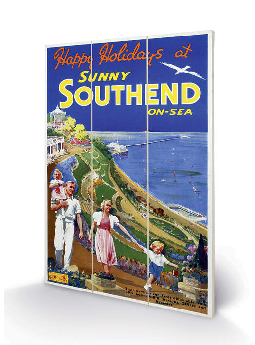 Southend-on-Sea (Happy Holidays) Wood Prints