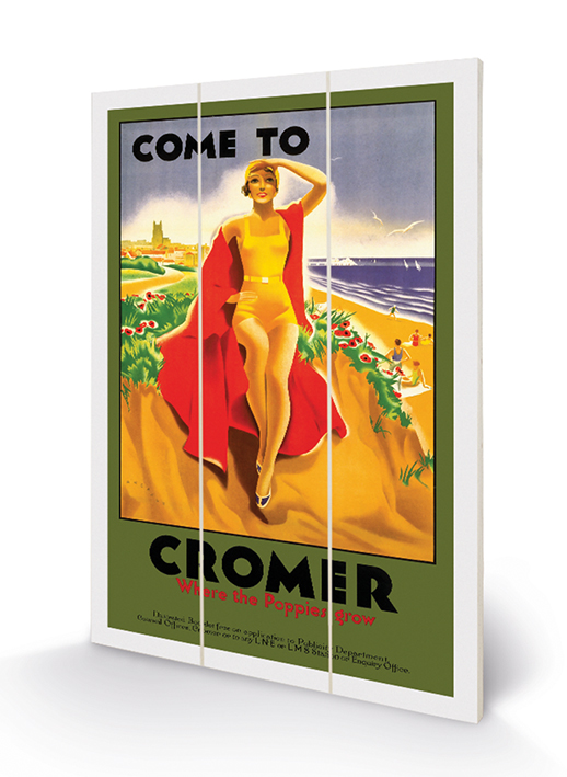 Cromer (Where the Poppies Grow by Bruce Angrave) Wood Print