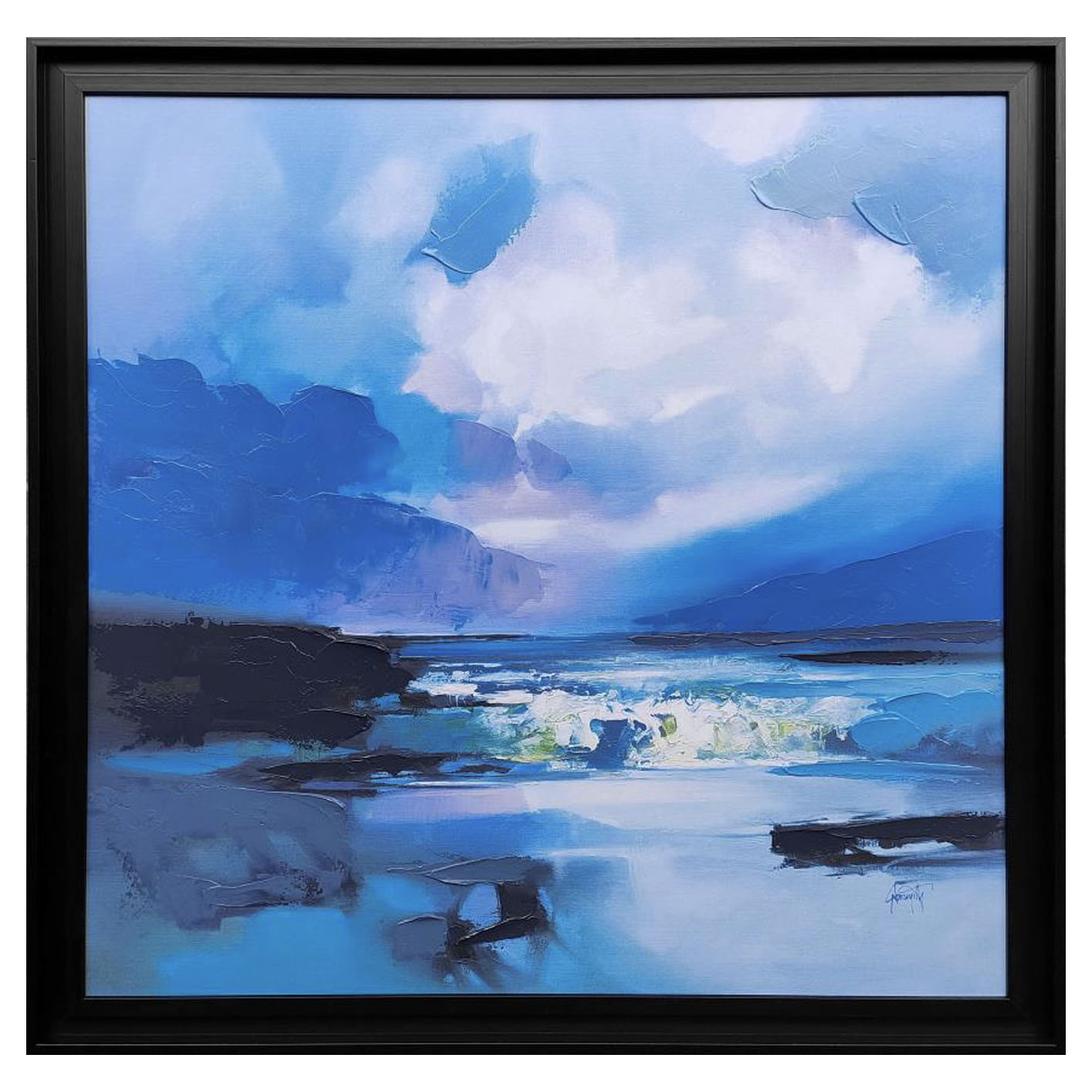 Scott Naismith (Blue Awe) Premium Framed Canvas Print