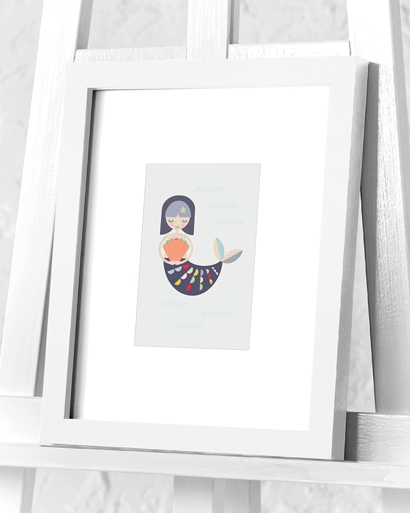 Little Design Haus (Mermaid) Pre-Framed Art Print