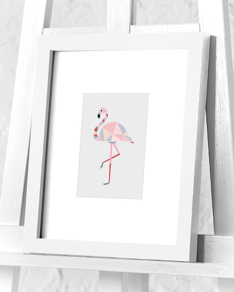 Little Design Haus (Flamingo) Pre-Framed Art Prints