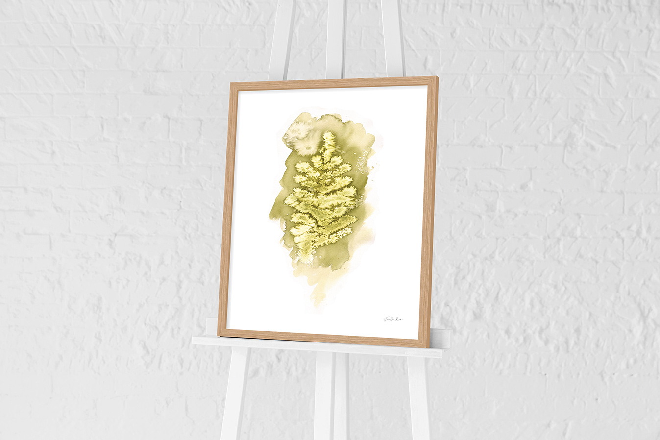 Jennifer Rose Forest Fern I) Pre-Framed Art Print