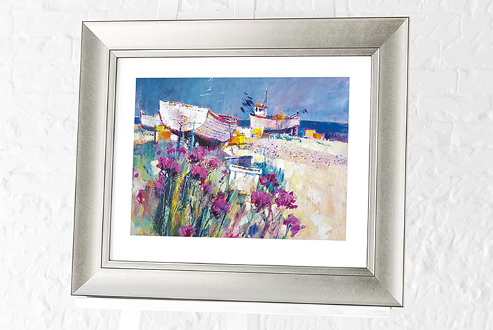 Chris Forsey (Boats and Beach Blooms) Pre-Framed Art Print