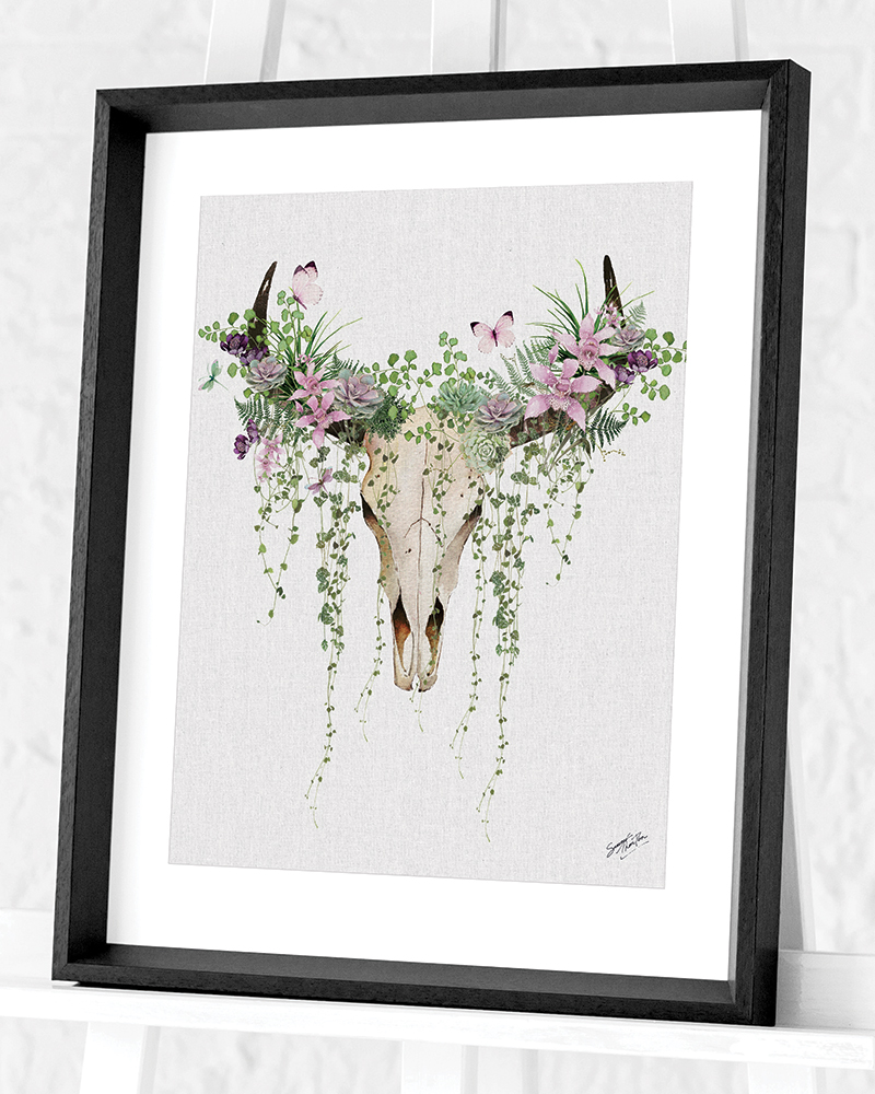 Summer Thornton (Succulent Skull) Art Print | The Art Group