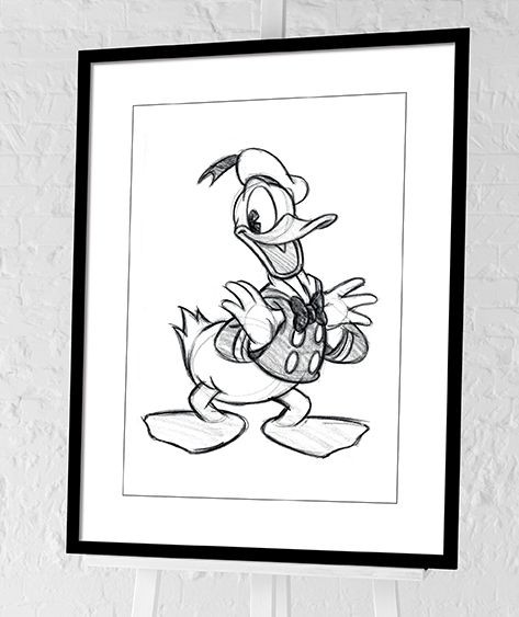 Donald Duck (Sketch) Pre-Framed Art Print