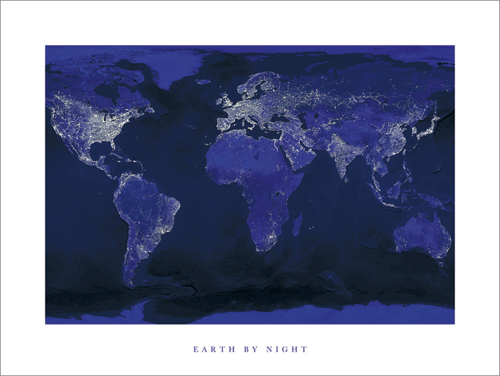 Earth by Night Art Print