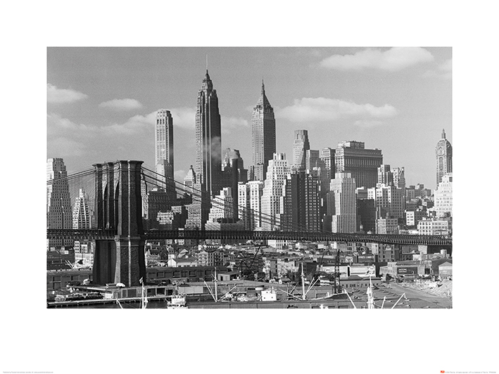 Time Life (Lower Manhattan Skyline 1948) Art Prints