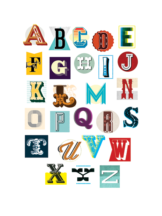 Vintage Letter Alphabet Art Print