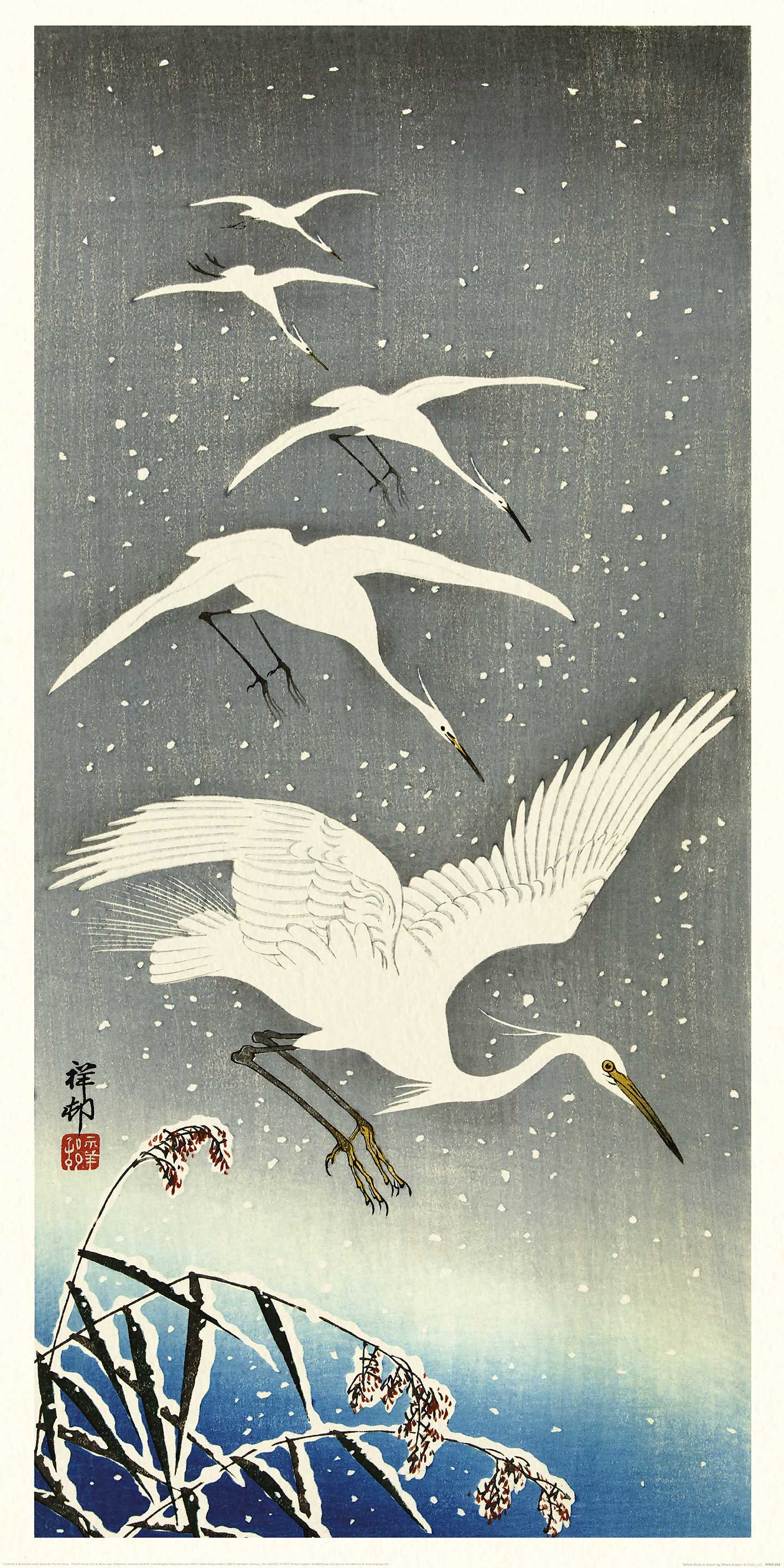 Ohara Koson (White Birds in Snow) Art Print