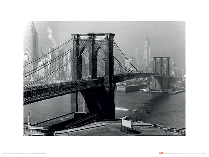 Time Life (Brooklyn Bridge, New York 1946) Art Prints