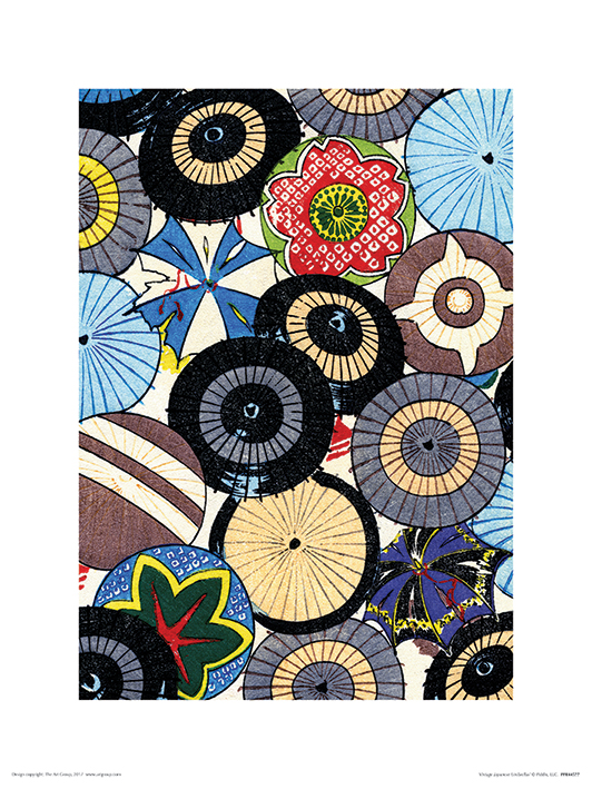 Piddix (Vintage Japanese Umbrellas) Art Prints