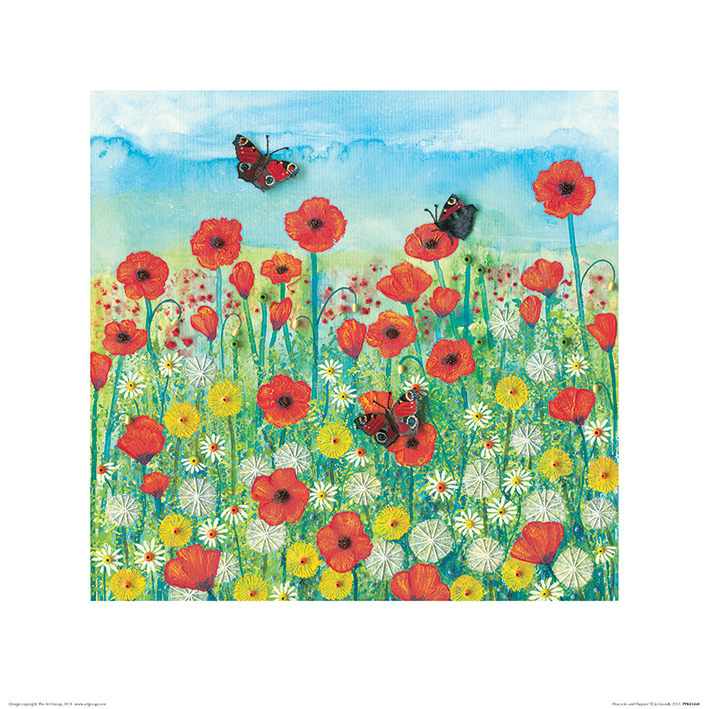 Jo Grundy (Peacocks and Poppies) Art Prints