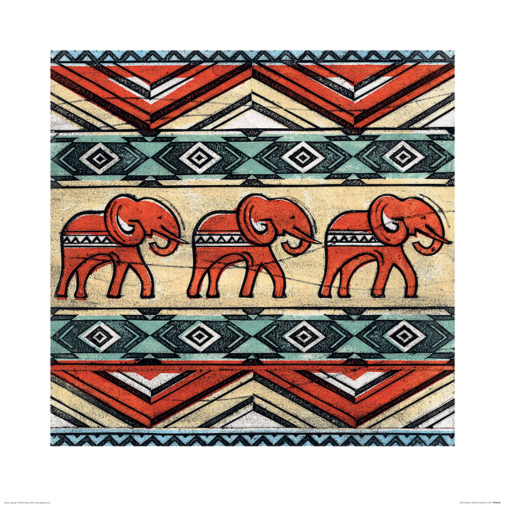 Barry Goodman (Tribal Elephants) Canvas Print The Art Group