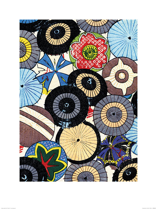 Piddix (Vintage Japanese Umbrellas) Art Print