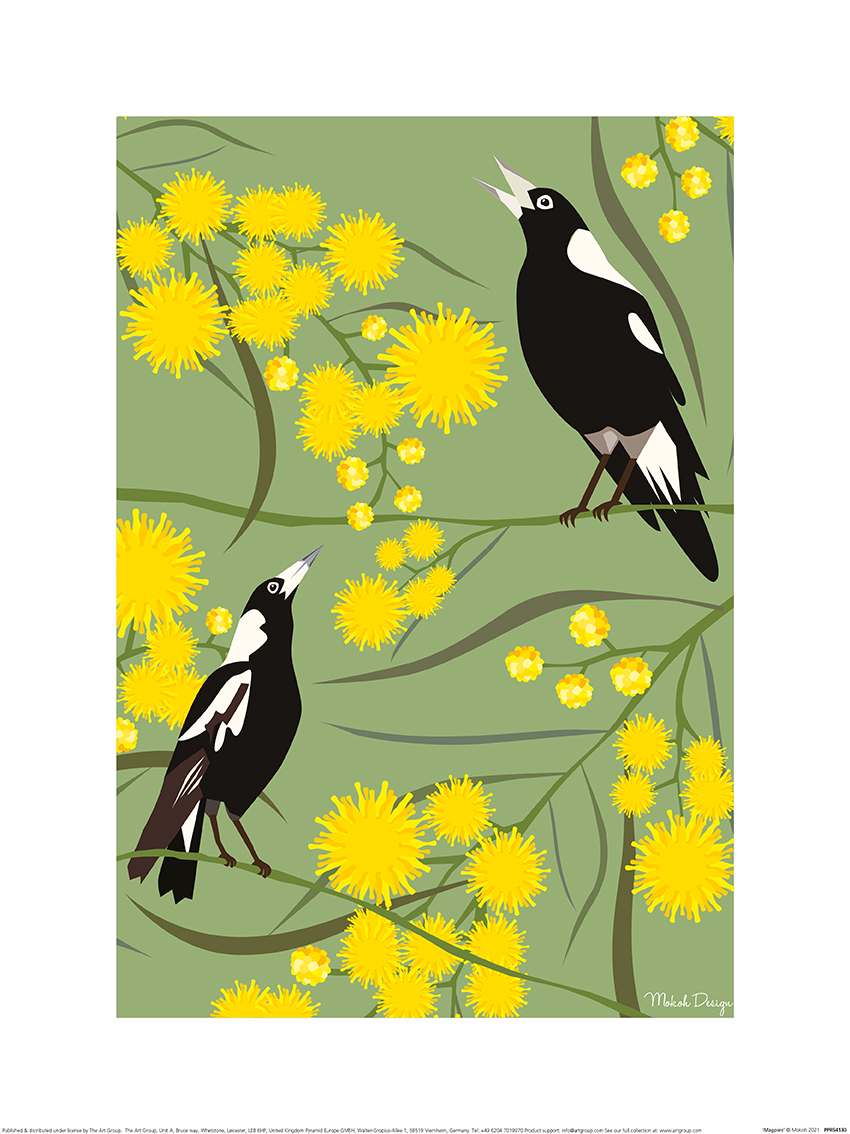 Mokoh (Magpies) Art Print