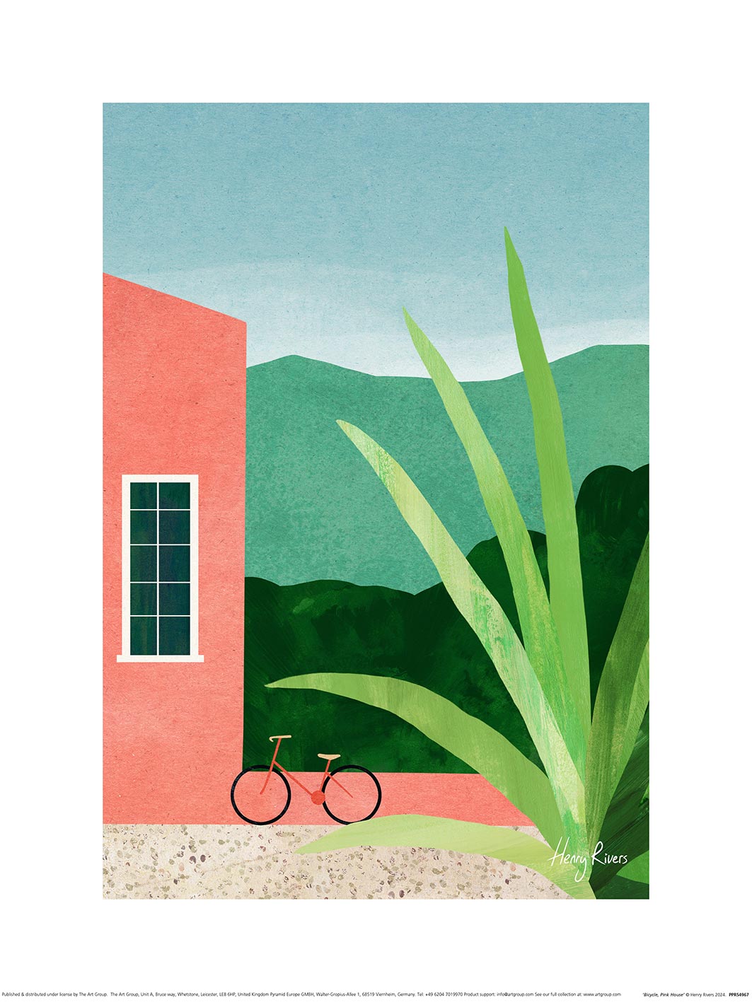 Henry Rivers (Bicycle, Pink House) Art Print | The Art Group