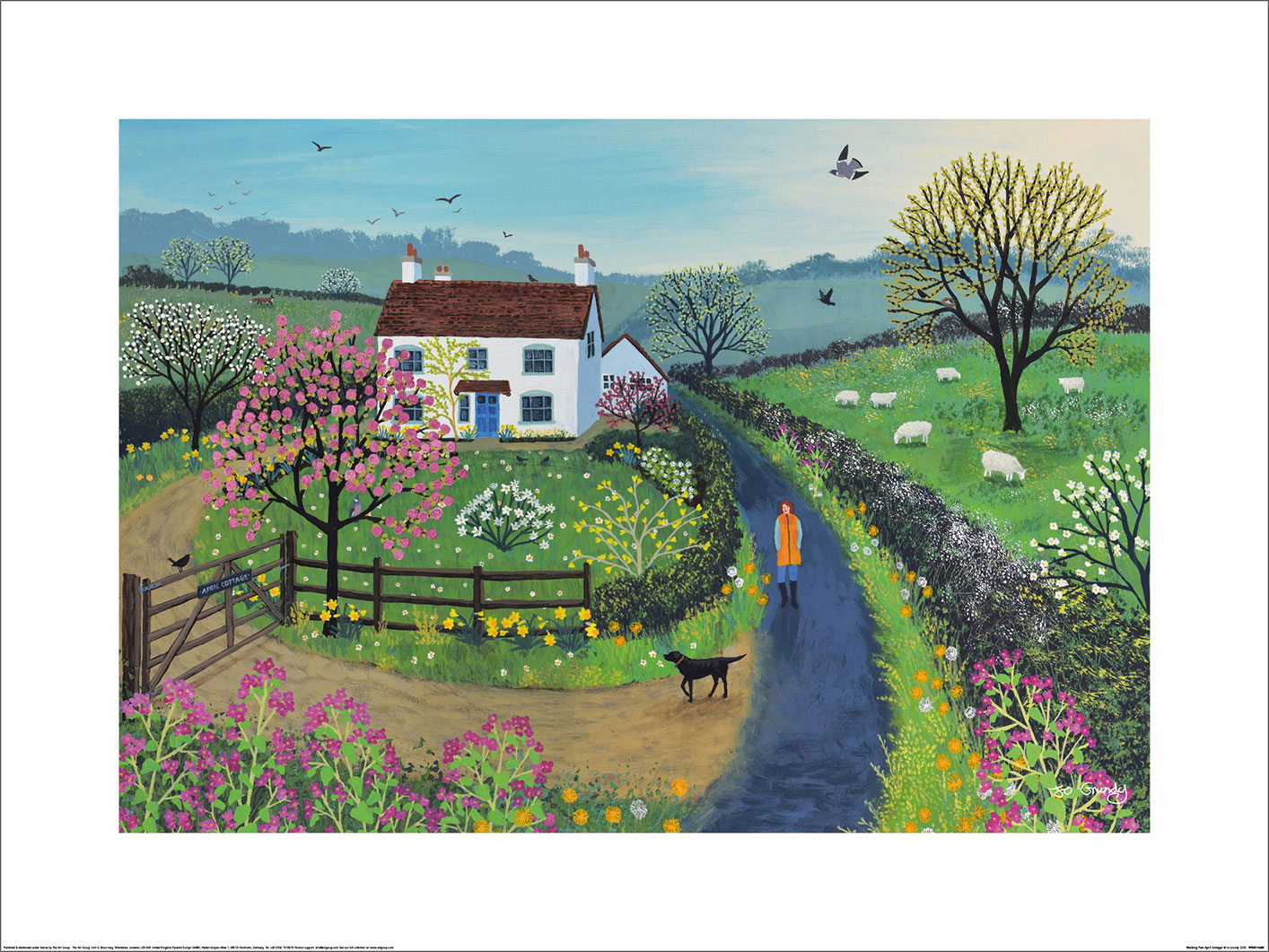Jo Grundy (Walking Past April Cottage) Art Prints