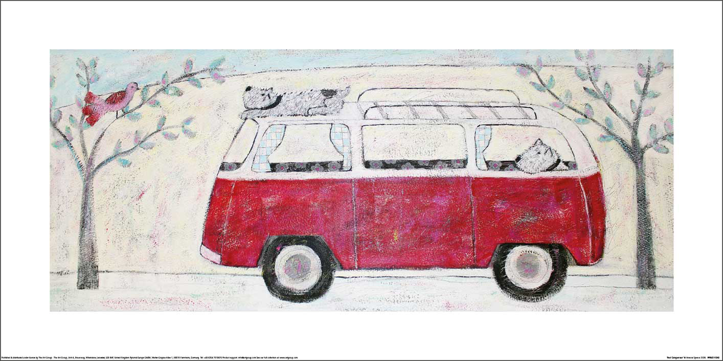 Annora Spence (Red Campervan) Art Print