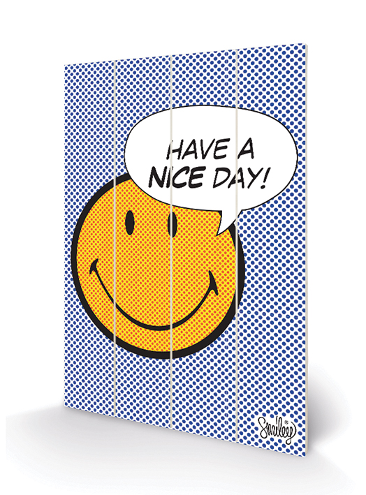 Smiley Have A Nice Day Dots Wood Print The Art Group