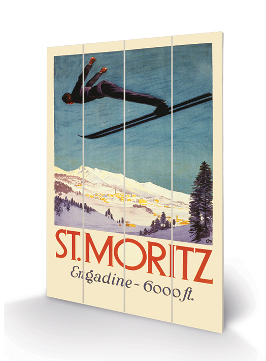 St. Moritz Wood Print
