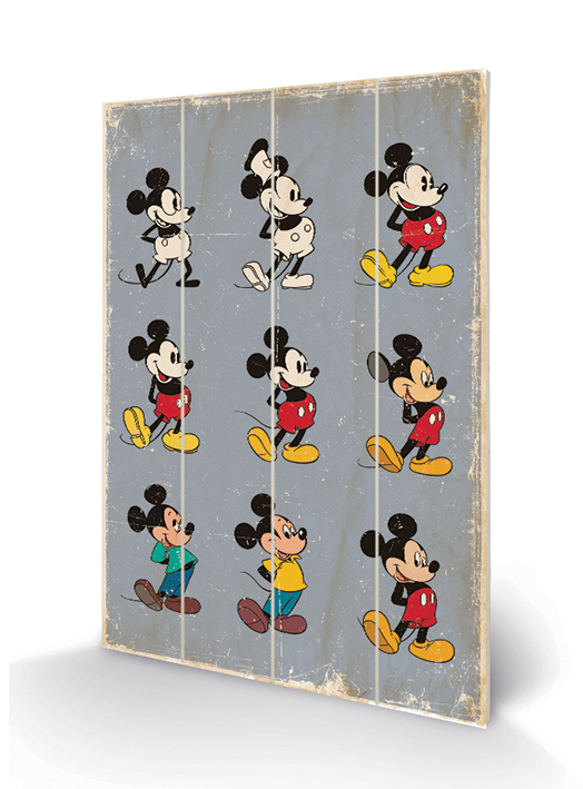 Mickey Mouse (Evolution) Wood Print