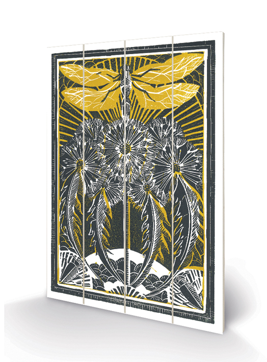 Amanda Colville (Dragonfly & Dandelions) Wood Print