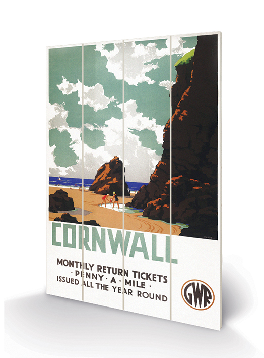 Cornwall (Penny a Mile) Wood Print