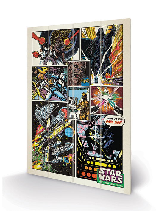 Star Wars (Retro Comic) Wood Print