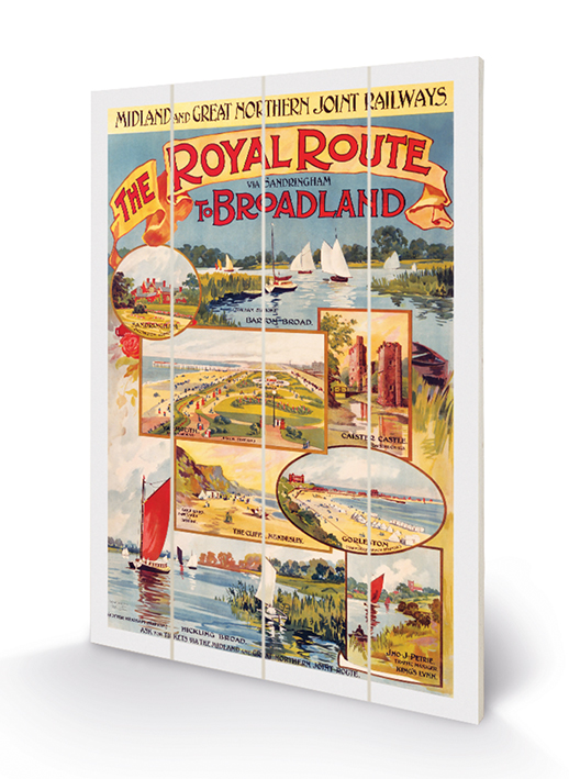 Norfolk (The Royal Route to Broadland) Wood Prints