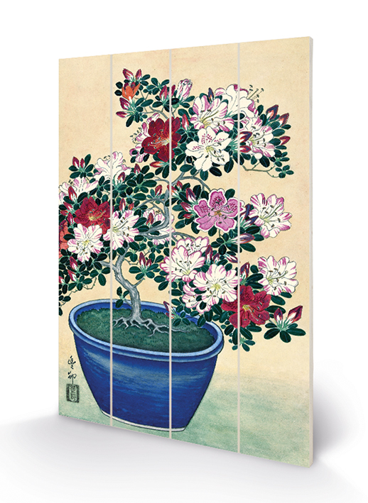 Ohara Koson (Blooming Azalea in Blue Pot) Wood Print