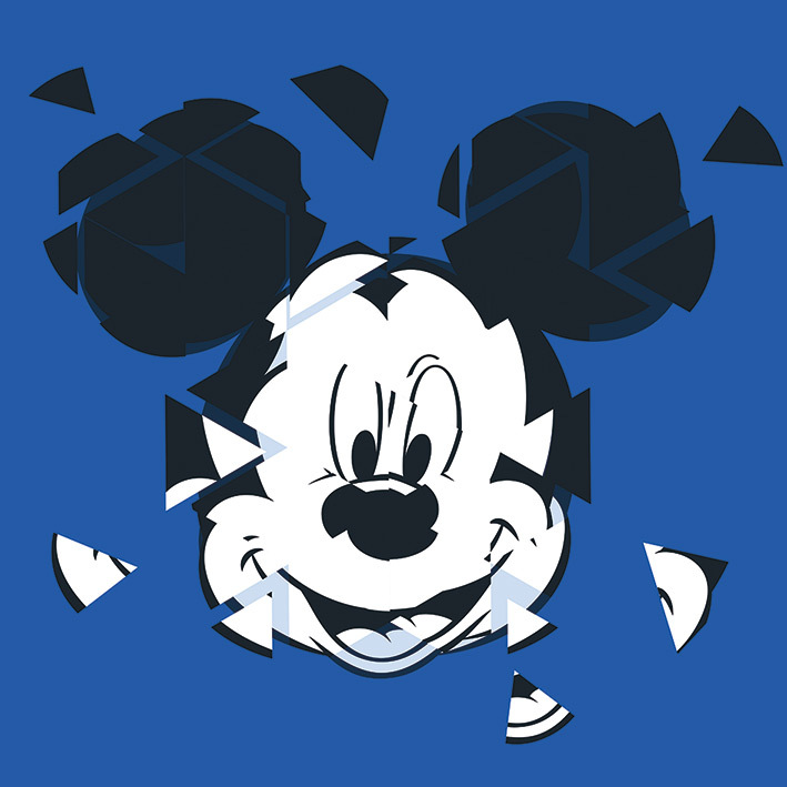 Mickey Mouse (Broken Blue) Canvas Print