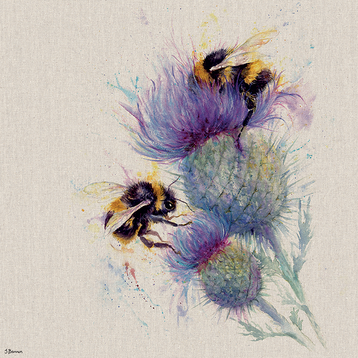 Jane Bannon (Bees on Thistle) Canvas Prints
