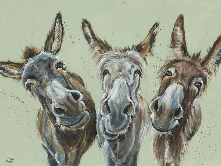 Louise Brown Donkey Canvas 20X30 Inches Wall Art