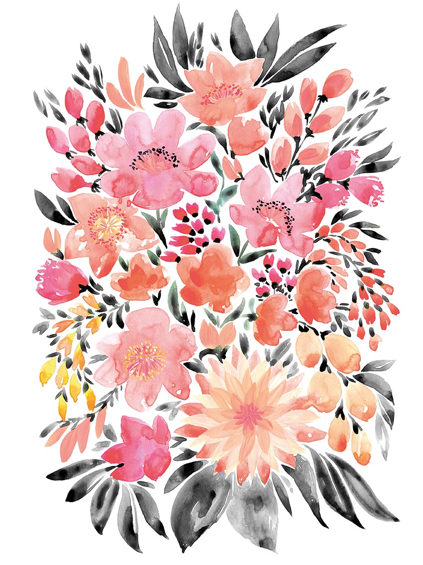 Rosana Laiz (Mayra Watercolour Bouquet) Canvas Print