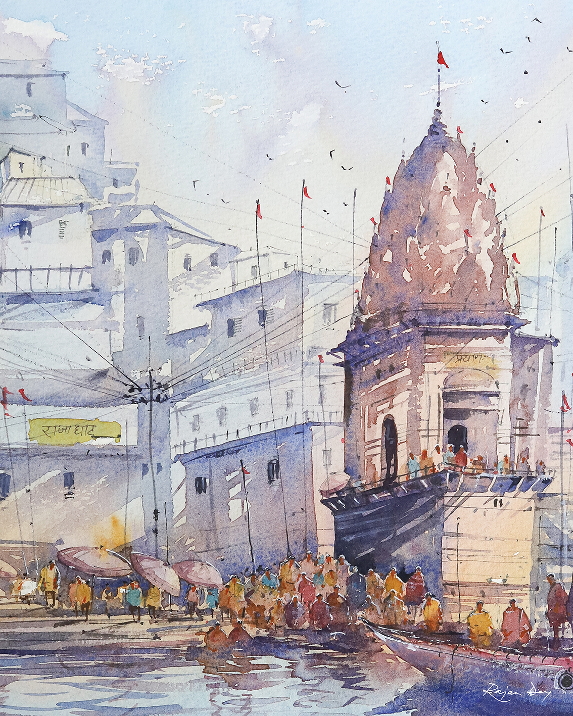 Rajan Dey (Varanashi Ghat, India) Canvas Prints