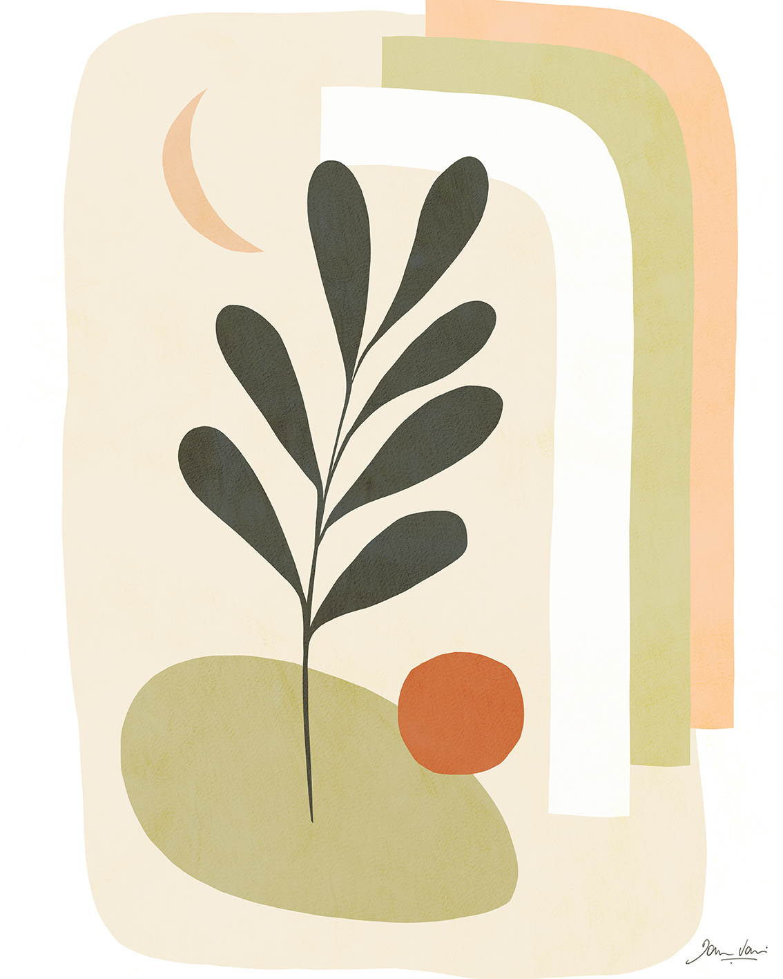 Dominique Vari (Earthy Tropical Foliage V) Canvas Print