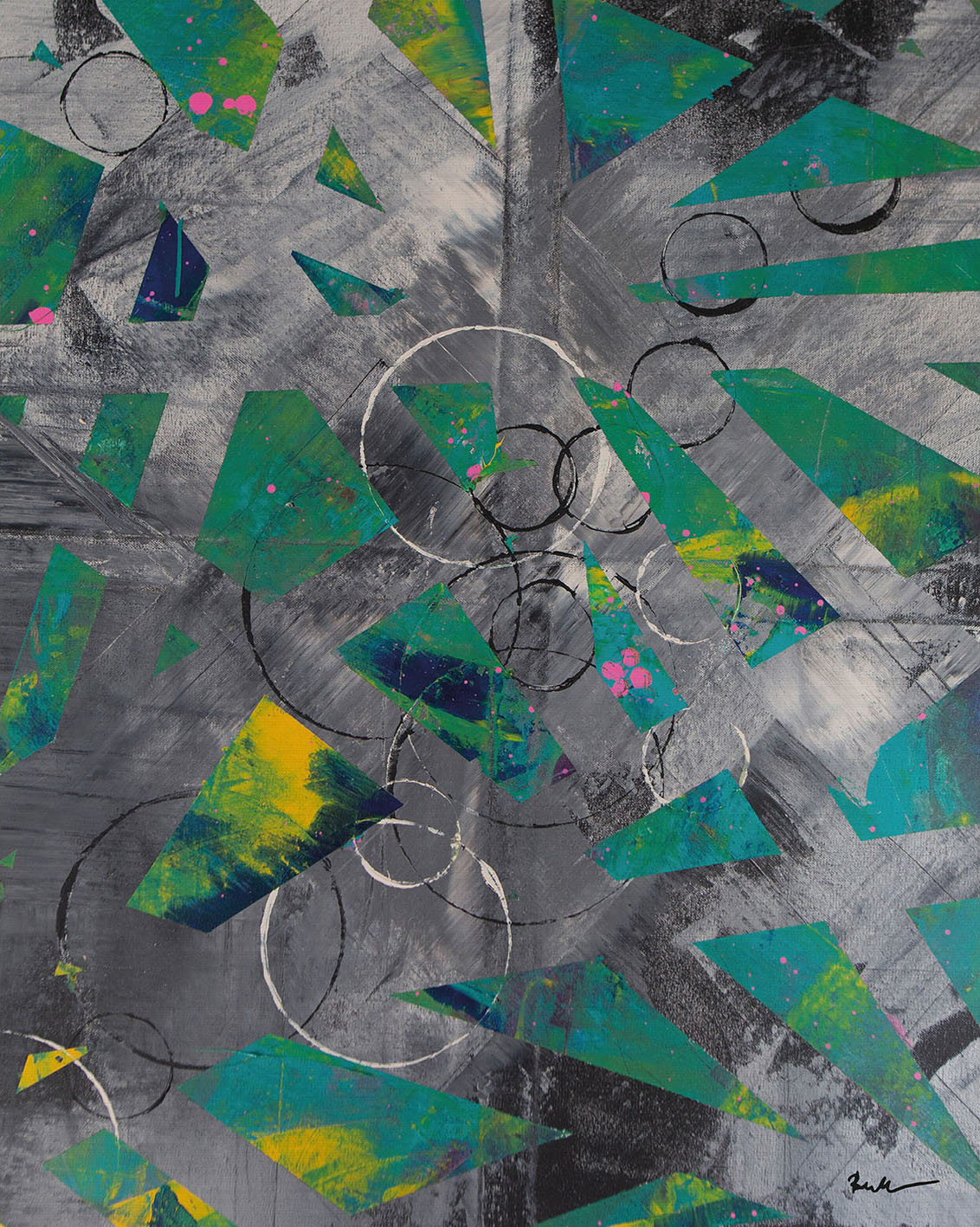 Anna Bernad (Greens And Blacks) Canvas Prints