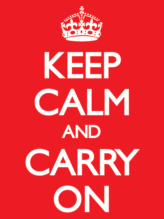 Keep Calm and Carry On (Red) Canvas Print