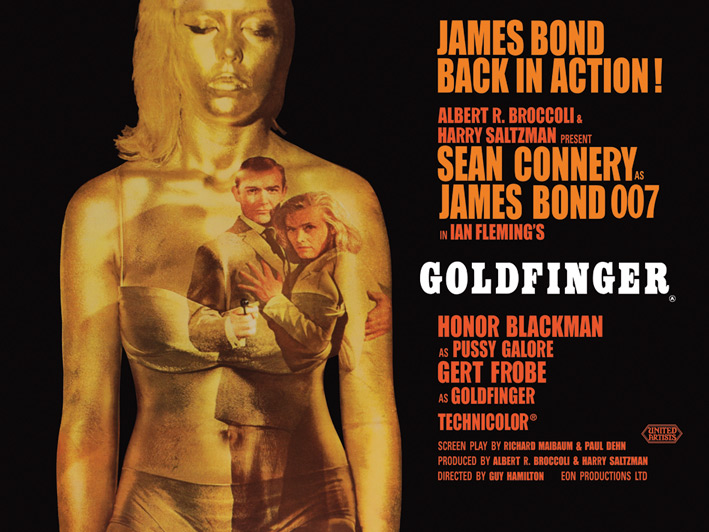 James Bond (Goldfinger - Projection) Canvas Prints