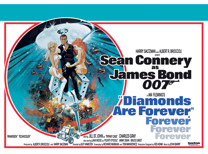 James Bond (Diamonds Are Forever - Circle) Canvas Prints