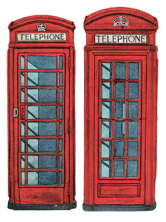 Barry Goodman (Telephone Boxes) Canvas Print