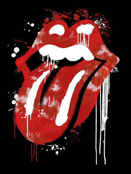 Rolling Stones (Graffiti Lips) Canvas Prints