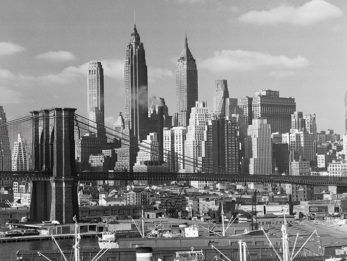 Time Life (Lower Manhattan Skyline 1948) Canvas Print