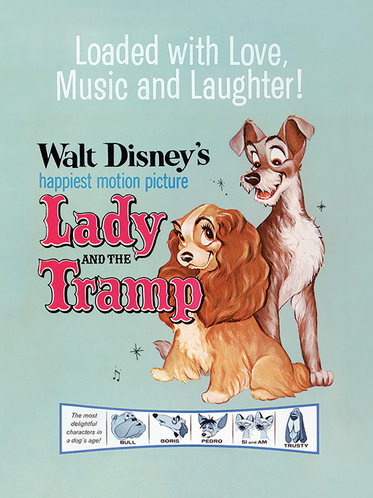 Lady and the Tramp (Love, Music and Laughter) Canvas Prints