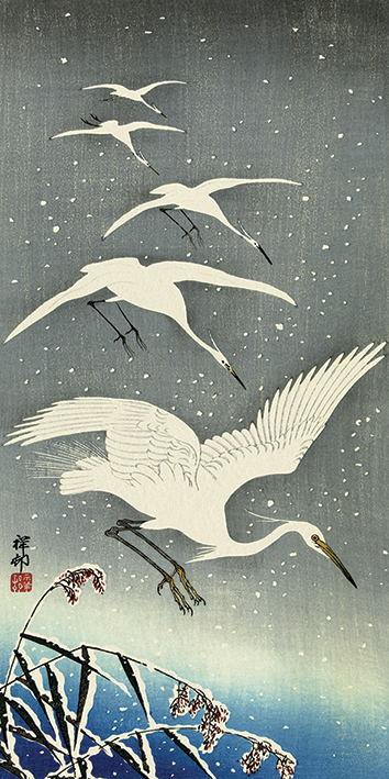 Ohara Koson (White Birds in Snow) Canvas Prints