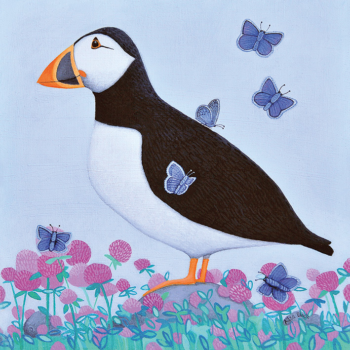 Ailsa Black (Puffs of Blue) Canvas Prints
